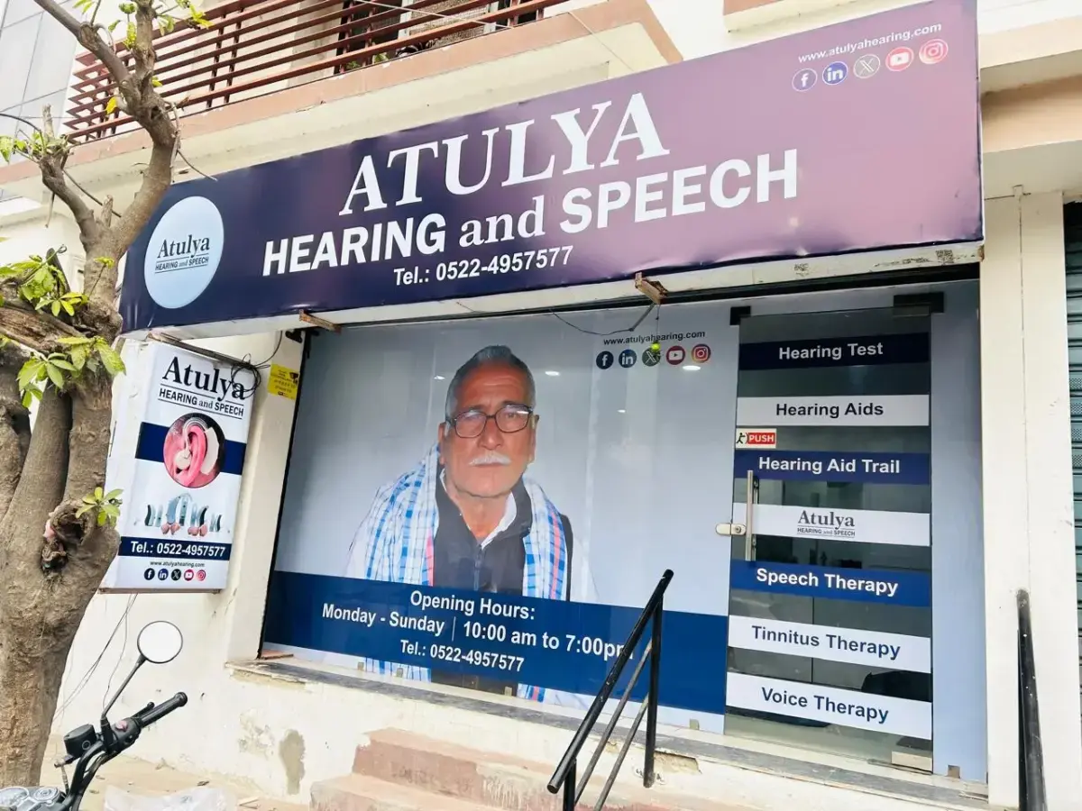 Atulya Hearing and Speech clinic storefront in Lucknow